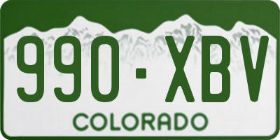 CO license plate 990XBV