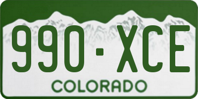 CO license plate 990XCE