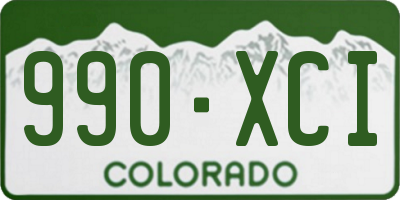 CO license plate 990XCI