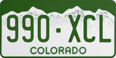 CO license plate 990XCL