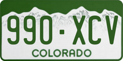 CO license plate 990XCV