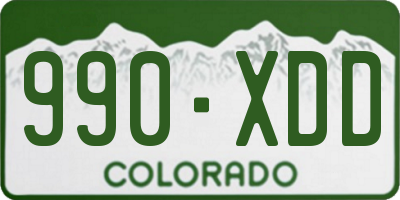 CO license plate 990XDD