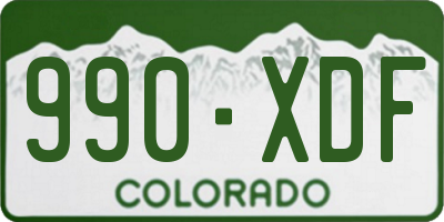 CO license plate 990XDF