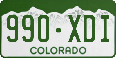 CO license plate 990XDI