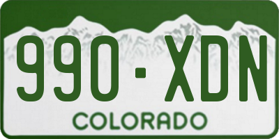 CO license plate 990XDN