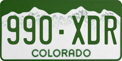 CO license plate 990XDR
