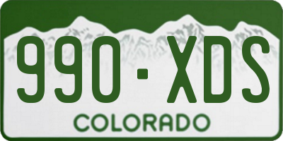 CO license plate 990XDS
