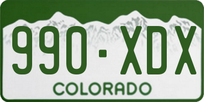 CO license plate 990XDX
