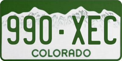 CO license plate 990XEC