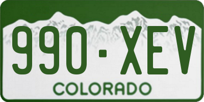 CO license plate 990XEV