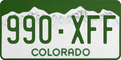 CO license plate 990XFF