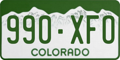 CO license plate 990XFO