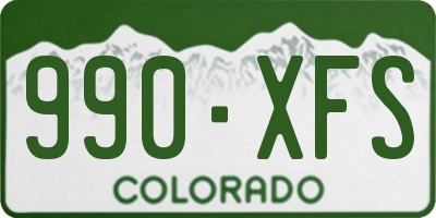 CO license plate 990XFS