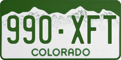 CO license plate 990XFT