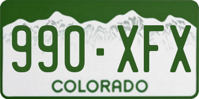 CO license plate 990XFX