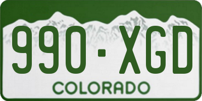 CO license plate 990XGD