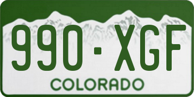 CO license plate 990XGF