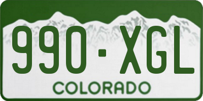 CO license plate 990XGL