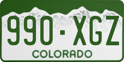 CO license plate 990XGZ