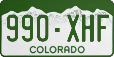 CO license plate 990XHF