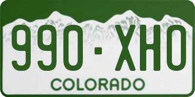 CO license plate 990XHO