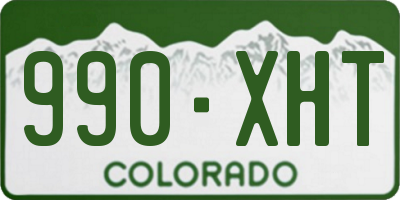 CO license plate 990XHT
