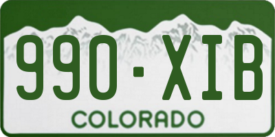 CO license plate 990XIB