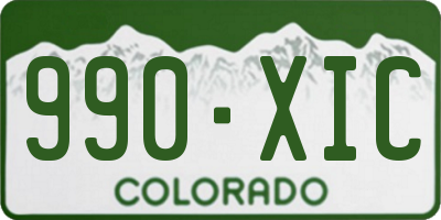 CO license plate 990XIC