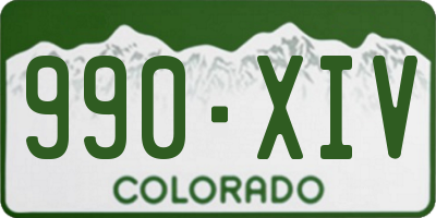 CO license plate 990XIV
