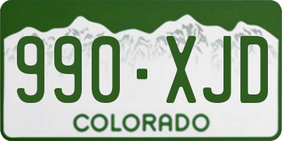 CO license plate 990XJD