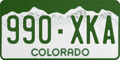 CO license plate 990XKA