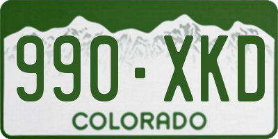 CO license plate 990XKD