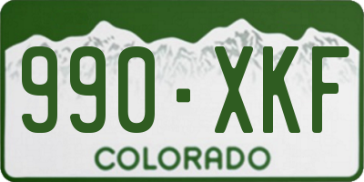 CO license plate 990XKF