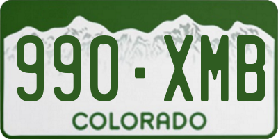 CO license plate 990XMB