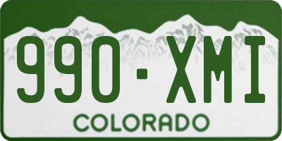 CO license plate 990XMI