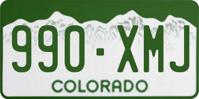 CO license plate 990XMJ