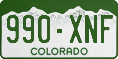 CO license plate 990XNF