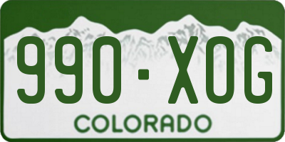 CO license plate 990XOG