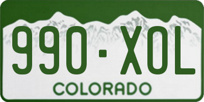 CO license plate 990XOL