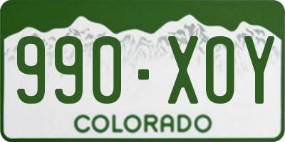 CO license plate 990XOY