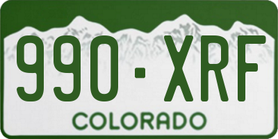 CO license plate 990XRF