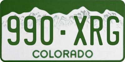 CO license plate 990XRG