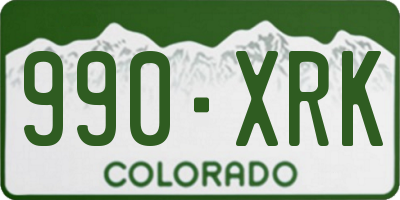 CO license plate 990XRK