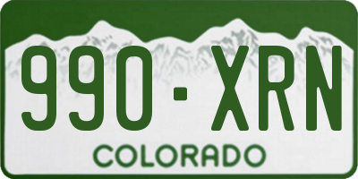 CO license plate 990XRN