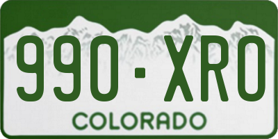 CO license plate 990XRO