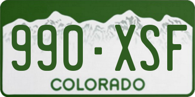 CO license plate 990XSF