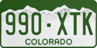 CO license plate 990XTK