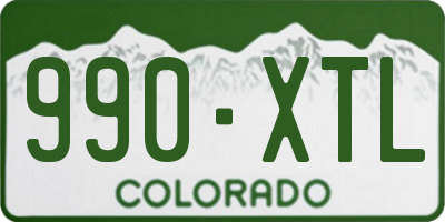 CO license plate 990XTL