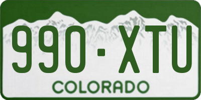 CO license plate 990XTU