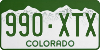 CO license plate 990XTX